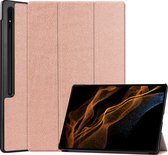 Case2go - Tablet Hoes geschikt voor Samsung Galaxy Tab S8 Ultra (2022) - Auto Wake Functie - Tri-Fold Book Case - Roze