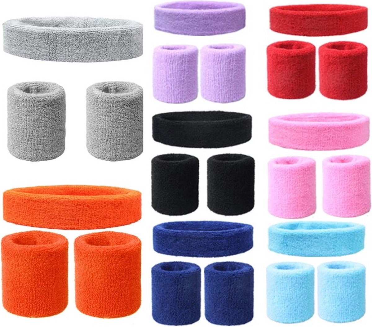 Hoofdband en 2x Polsbandjes Setje I Zweetband I Zweetbandjes I Hoofd en Pols I Sportbandjes I Groen