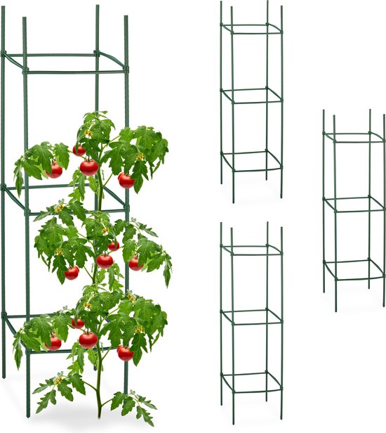 Relaxdays plantensteun klimplanten - set van 4 - klimplantensteun - steun tomatenplant