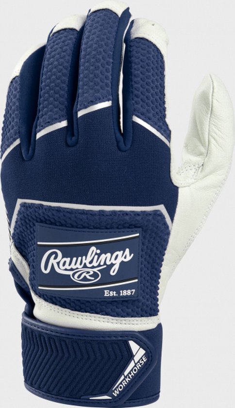 Rawlings - MLB - Baseball - WH22BG - Gants de frappeur - Paire - Workhorse - Gloves de frappeur de baseball - Blauw marine - Adultes - XL