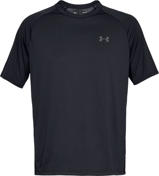 Zwart Under Armour Tech 2.0 kort shirt met een grijs logo op de borst.