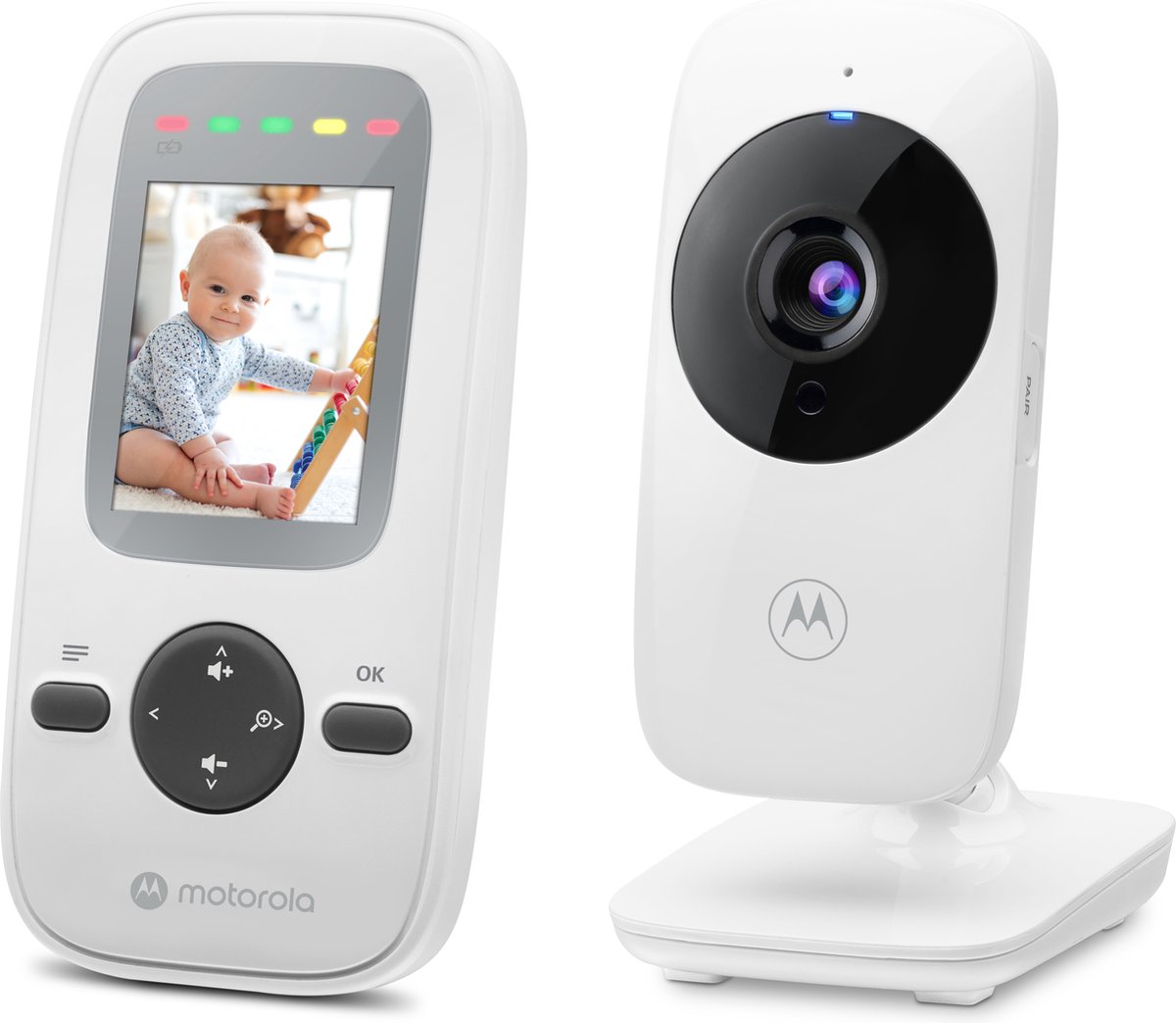 Motorola Nursery Babyfoon - VM481 - Video Baby Monitor - 2-Inch Kleurendisplay Ouder Unit - Infrarood Nachtzicht - Digital Zoom - Bereik tot 300 Meter - Wit