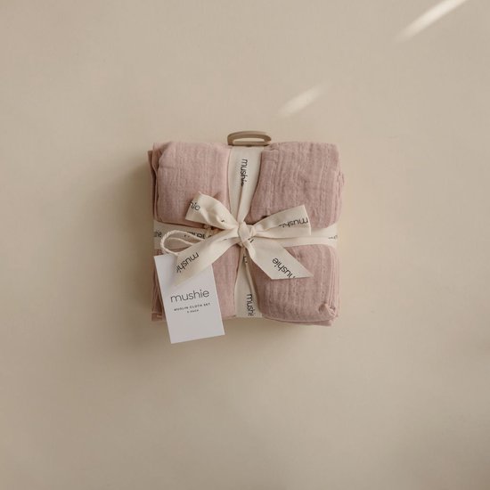 Mushie Hydrofiele Doeken (set van 3) - Blush van Mushie — afbeelding 2