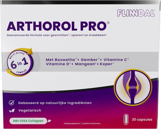 Flinndal - Arthorol Pro - 6 in 1 formule - Voor Gewrichten, Spieren en Kraakbeen - 30 capsules