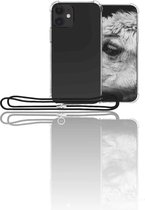 Geschikt voor iPhone 13 mini hoesje met koord transparant Siliconen Zwart – Geschikt voor iPhone 13 mini backcover - Geschikt voor iPhone 13 mini case – oTronica koord hoesje Geschikt voor iPhone