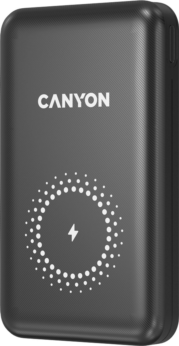 Canyon PB-1001 Power Bank - Draadloos Opladen - MagSafe Compatible - Qi- 10.000 mAh - PD 18W QC 3.0 - Zwart