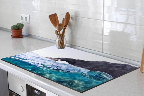 KitchenYeah® Inductie beschermer 78x52 cm - Water - Golf - Zee - Kookplaataccessoires - Afdekplaat voor kookplaat - Inductiebeschermer - Inductiemat - Inductieplaat mat