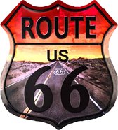 Tekstbord 45*1*50 cm Rood Ijzer Route 66 Wandbord Quote Bord Muurdecoratie