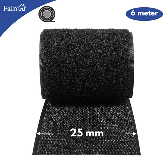 Klittenband, zelfklevend, extra sterk, zwart, 50 mm x 7 m Klittenband, zelfklevend, extra sterk, zwart, 50 mm x 7 m