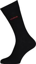 HUGO logo sokken (2-pack) - herensokken katoen - zwart - Maat: 39-42