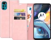 Motorola Moto G22 Bookcase hoesje - Just in Case - Effen Roze - Kunstleer