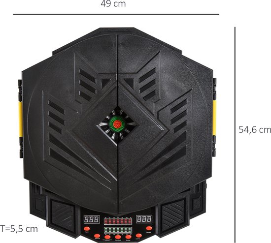HOMCOM Elektronisch dartbord dartbord met deur incl. 4 LED 216 spellen 12 pijlen B8-0006 van Merkloos — afbeelding 4