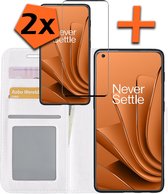 OnePlus 10 Pro Case Bookcase Avec 2x Protecteurs D'écran - OnePlus 10 Pro Screen Protector 2x - OnePlus 10 Pro Book Case Avec 2x Protecteurs D'écran Wit