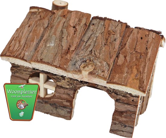 Boon hamsterhuis met puntdak natural - 14 x 12 x 10,5cm