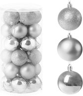 Springos Kerstballen | Kerstversiering | Onbreekbaar | 30 Stuks | 6 cm | Zilver