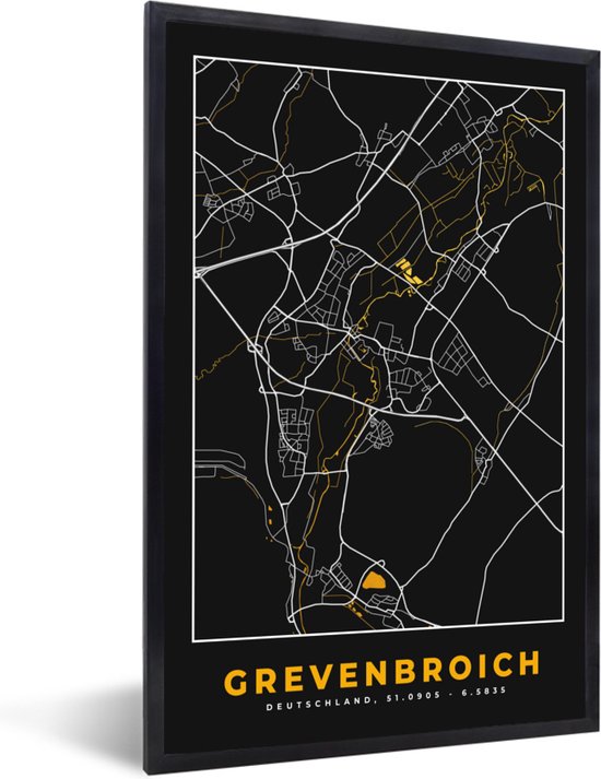 Fotolijst Incl Poster Stadskaart Plattegrond Duitsland Goud Grevenbroich Bol Com