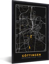 Fotolijst incl. Poster - Goud – Duitsland – Plattegrond – Gold – Stadskaart – Kaart – Göttingen - 40x60 cm - Posterlijst