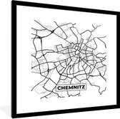 Fotolijst incl. Poster - Kaart - Chemnitz - Plattegrond - Stadskaart - 40x40 cm - Posterlijst