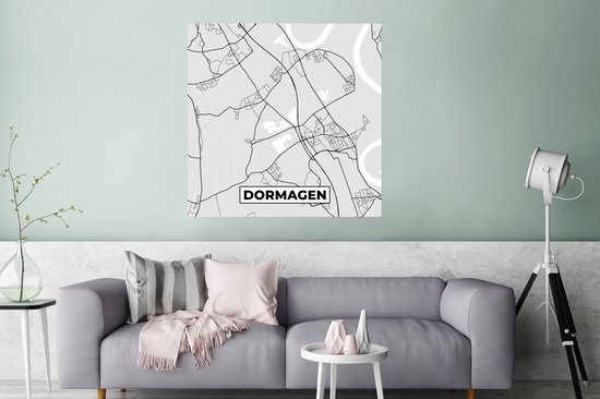 Poster Carte - Allemagne - Dormagen - Plan de la ville - Carte - 75x75 cm