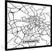 Fotolijst incl. Poster - Kaart - Chemnitz - Plattegrond - Stadskaart - 40x40 cm - Posterlijst