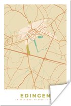 Affiche Carte - Vintage - Carte - Plan de ville - Enghien - 40x60 cm