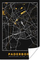 Poster Black and Gold – Stadskaart – Paderborn – Duitsland – Plattegrond – Kaart - 20x30 cm