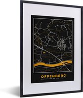 Fotolijst incl. Poster - Duitsland – Black and Gold – Offenberg – Stadskaart – Kaart – Plattegrond - 30x40 cm - Posterlijst