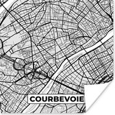 Poster Stadskaart - Frankrijk - Kaart - Courbevoie - Plattegrond - 100x100 cm XXL
