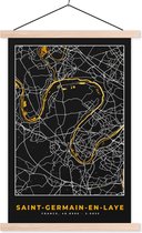 Porte-affiche avec Poster - Affiche scolaire - Plan - Carte - France - Saint-Germain-en-Laye - Plan de la ville - 120x180 cm - Lattes vierges