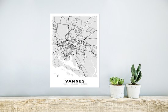 Affiche Plan de ville – France – Plan – Vannes – Carte - 20x30 cm