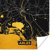 Affiche Plan – Carte – Plan de ville – France – Arles - 75x75 cm
