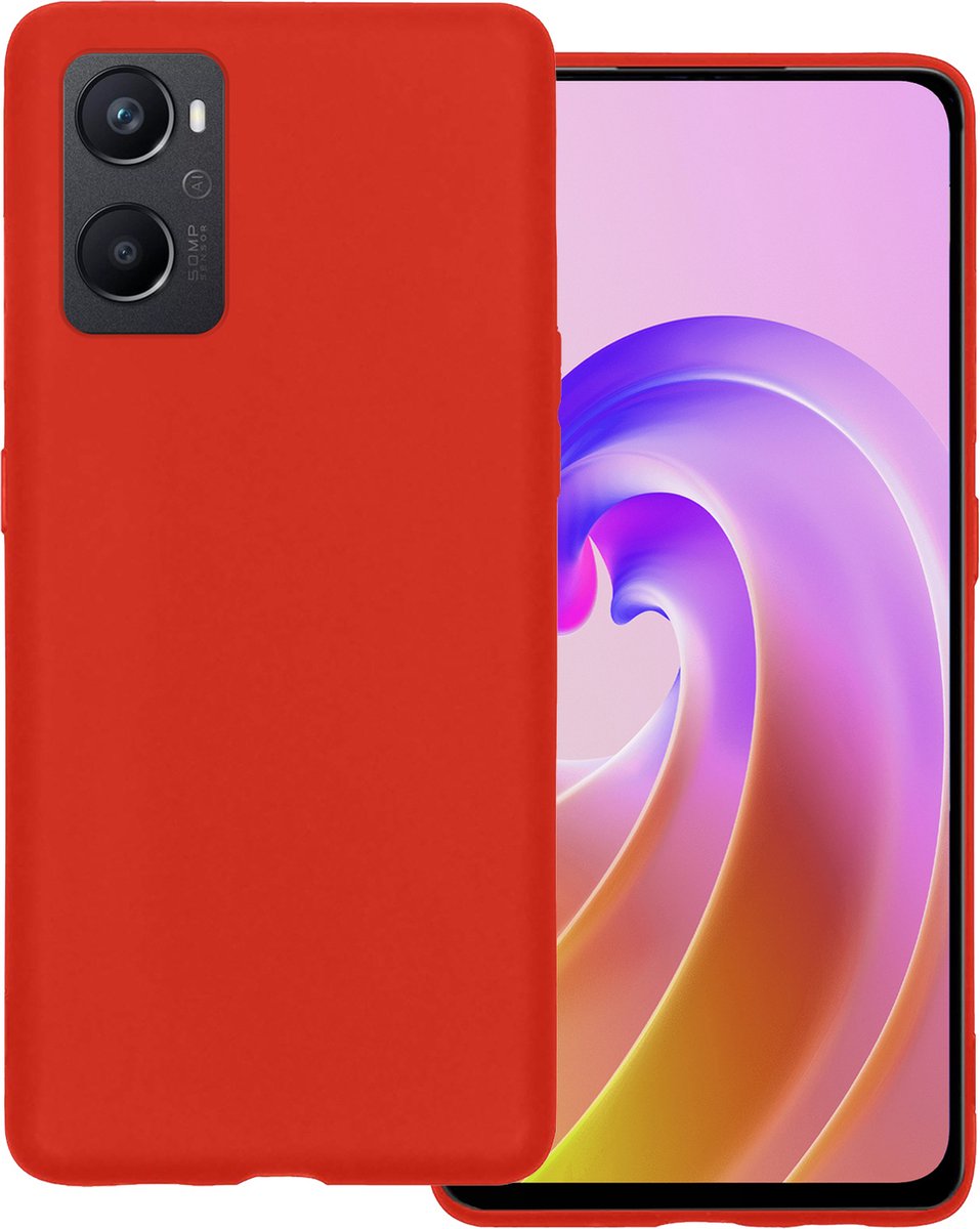 Hoesje Geschikt voor OPPO A96 - Sterk & Shockproof - Hoes Cover - Siliconen Case - Rood