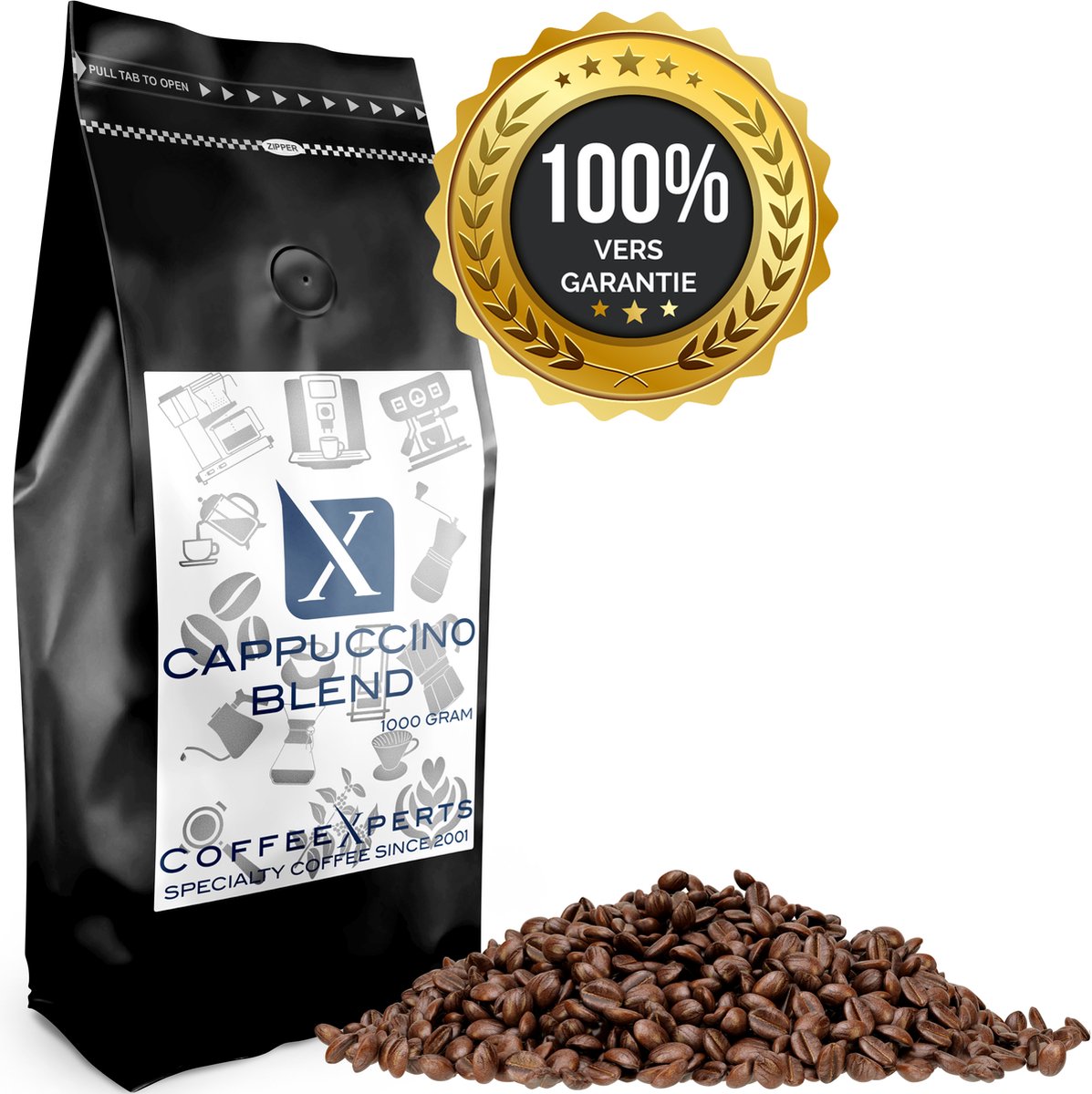CoffeeXperts® Cappuccino Blend Koffiebonen - 1000 gram - Espresso Roast - Barista Quality
