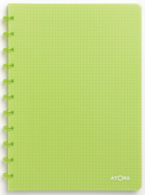 Atoma Trendy schrift, ft A4, 144 bladzijden, geruit 5 mm, transparant groen