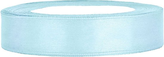 Ruban satin bleu clair 12mm / rouleau 25m