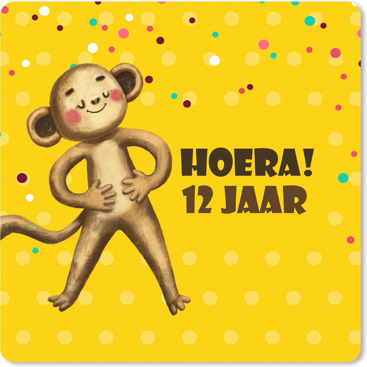 Muismat XXL 50x50 cm - Bureau onderlegger - Bureau mat Kinderen - Verjaardag - 12 jaar - Bureaumat - Gaming mousepad xl - Bureaulegger groot - Computer deskmat