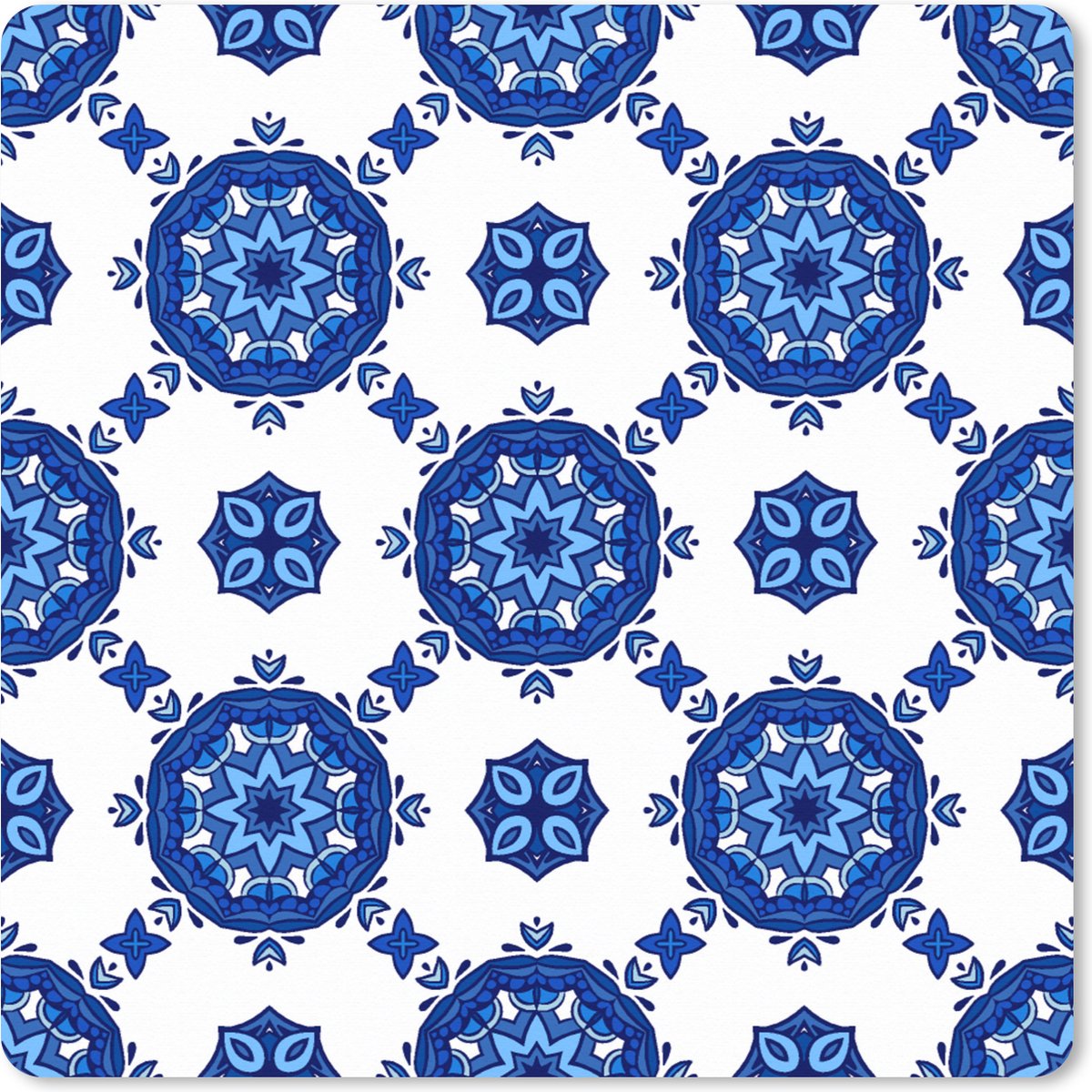 Muismat XXL 80x80 cm - Bureau onderlegger - Bureau mat Portugal - Bloemen - Design - Bureaumat - Gaming mousepad xl - Bureaulegger groot - Computer deskmat