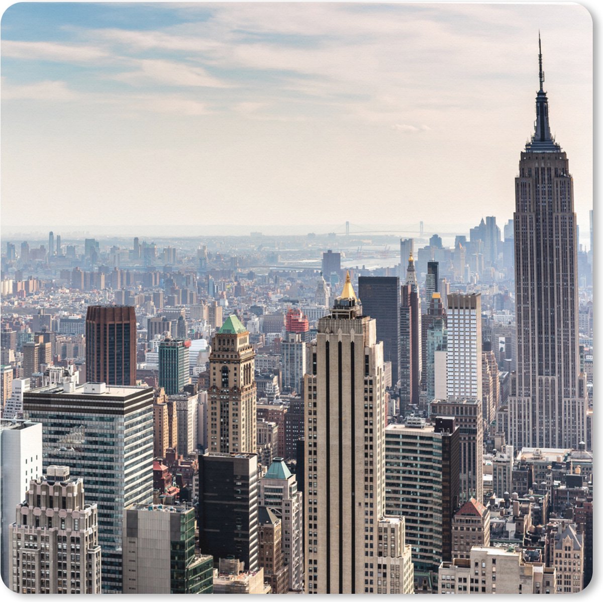 Muismat XXL 50x50 cm - Bureau onderlegger - Bureau mat De Empire State Building van New York - Bureaumat - Gaming mousepad xl - Bureaulegger groot - Computer deskmat