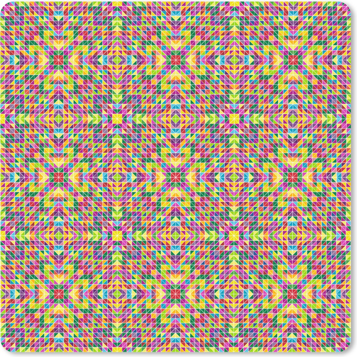 Muismat XXL 50x50 cm - Bureau onderlegger - Bureau mat Caleidoscoop - Patronen - Regenboog - Bureaumat - Gaming mousepad xl - Bureaulegger groot - Computer deskmat