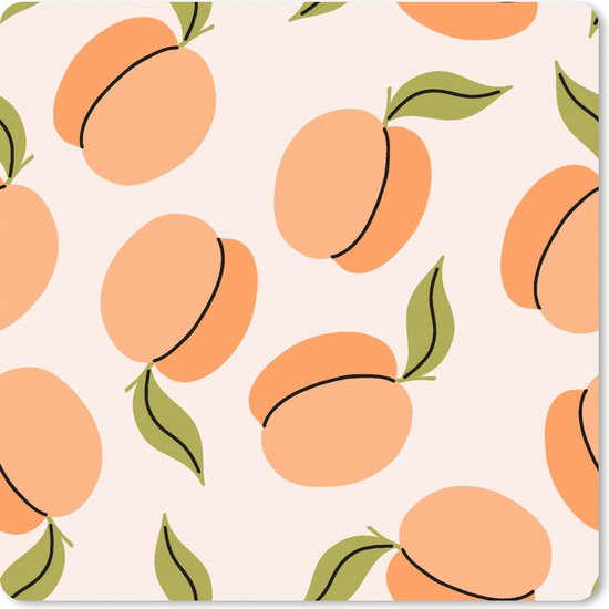 Foto: Muismat xxl 80x80 cm bureau onderlegger bureau mat fruit abrikoos zomer patronen bureaumat gaming mousepad xl bureaulegger groot computer deskmat