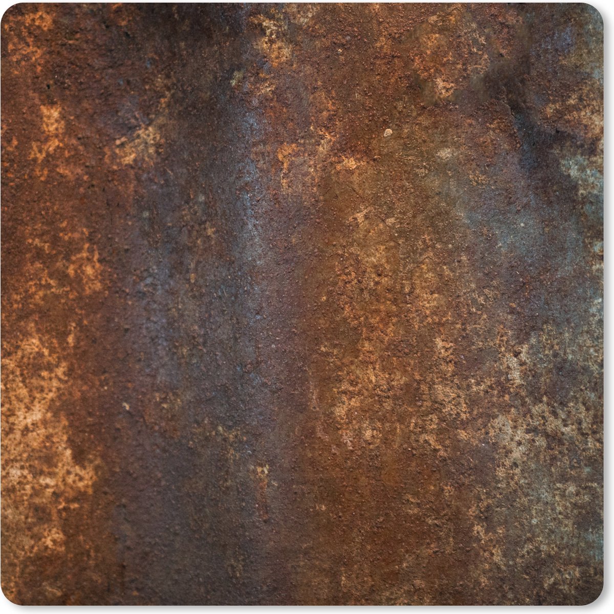 Muismat XXL 50x50 cm - Bureau onderlegger - Bureau mat Staal - Roest print - Oud - Oranje - Grijs - Patroon - Abstract - Bureaumat - Gaming mousepad xl - Bureaulegger groot - Computer deskmat