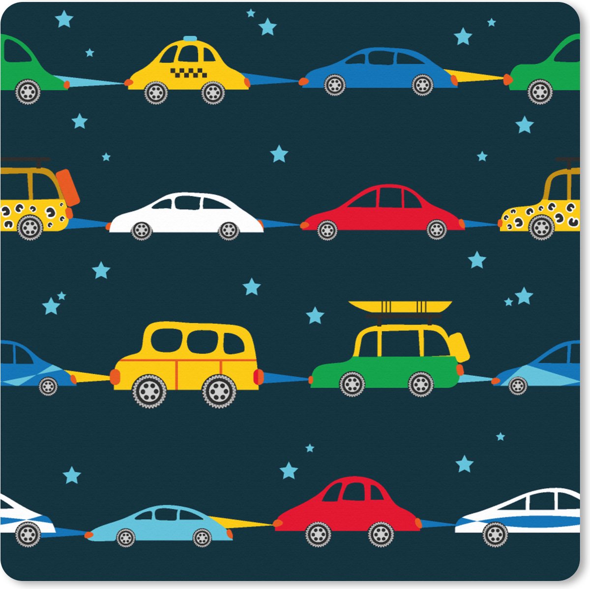 Muismat XXL 50x50 cm - Bureau onderlegger - Bureau mat Patronen - Auto - Ruimte - Kind - Jongens - Kinderen - Kids - Bureaumat - Gaming mousepad xl - Bureaulegger groot - Computer deskmat