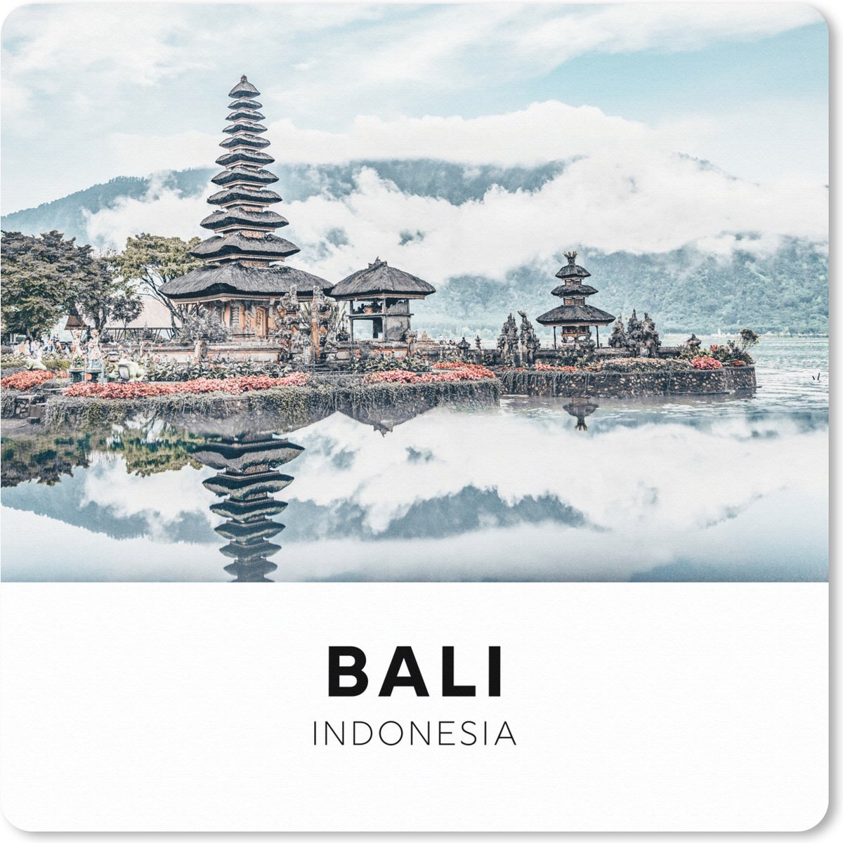 Muismat XXL 60x60 cm - Bureau onderlegger - Bureau mat Bali - Indonesië - Wolken - Bureaumat - Gaming mousepad xl - Bureaulegger groot - Computer deskmat