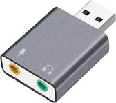 AdroitGoods Externe USB (3D) Geluidskaart Adapter - Sound Card - Usb 5.1 - Space Grey