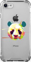 Silicone Hoesje Geschikt voor iPhone SE 2022/2020 | Geschikt voor iPhone 8/7 Telefoon Hoesje met doorzichtige rand Panda Color