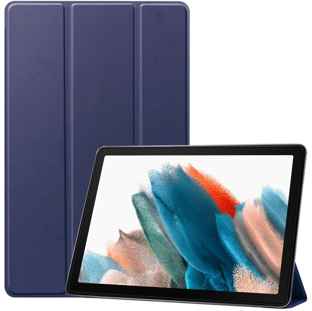 Geschikt voor Samsung Galaxy Tab A8 Hoes - Magnetische Flip Hoesje - Book Case Blauw