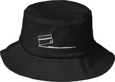 Bucket hat dames heren - Vissershoed - Festivalhoed - One Size - Zwart