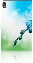 Tablethoesje met foto Lenovo Tab P11 | P11 Plus Hoesje met Magneetsluiting Orchidee Blauw