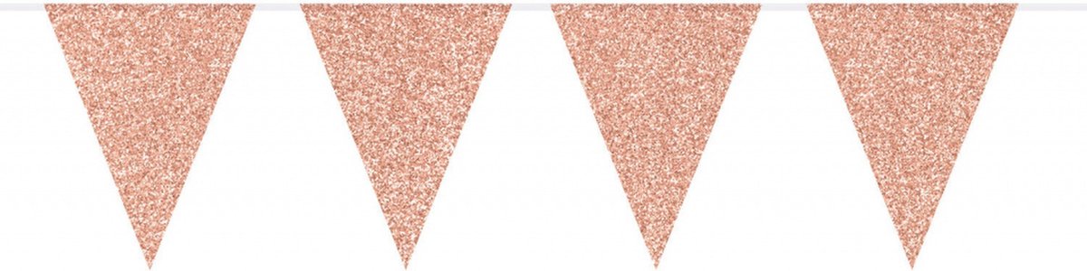 vlaggenlijn glamour glitter 6 meter papier roségoud