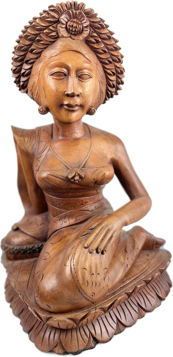 Handgemaakte houten vrouw / Houten figuur / Houten handgemaakt beeld / Indonesisch beeld